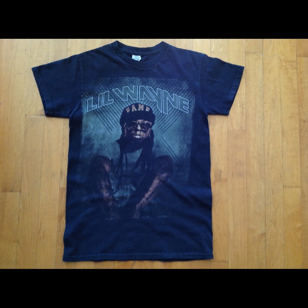 Lil Wayne Fame Young Money Rap Tee Black T-Shirt Men's Size Small Short Sleeve